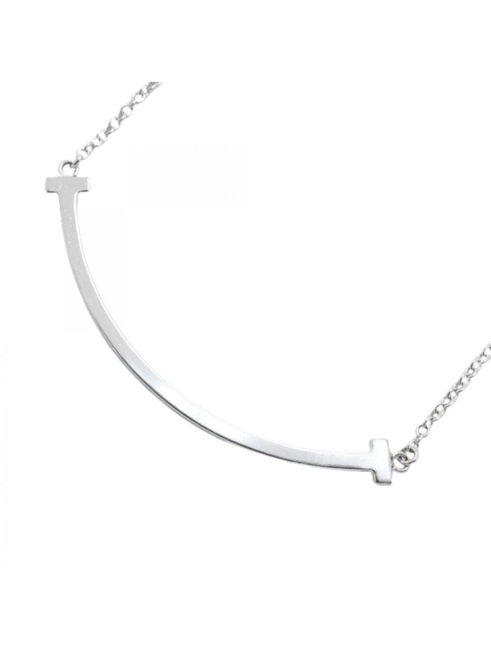 Tiffany & Co Necklace T Smile Small 18k White Gold